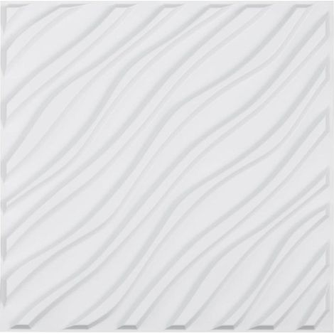 Design Vague 3D Sublimez Vos Murs Panneaux Muraux Décoratifs PVC pour Salon Chambre et Plafond 50x50 cm Lot 12 Blanc Mat (1/5)