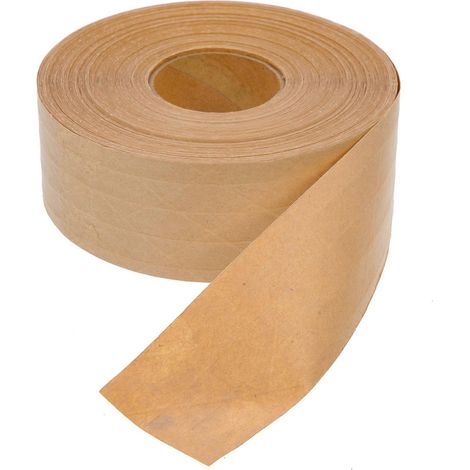 1 rouleau de ruban adhésif d'emballage, ruban de papier autocollant pour fermeture, ruban de papier inscriptible-10000X5cm-Coffee (1/4)