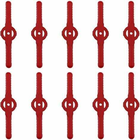 Lame plastique coupe bordure, 10 pcs Lames En Plastique Cutter Remplacer Pour ensemble doutils de coupe-herbe sans fil, remplacement de lames de coupe de tondeuse à gazon en plastique(rouge) (1/4)