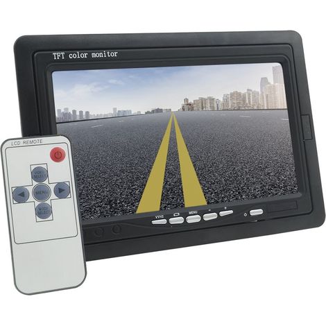 Monitor LCD tft de 7' ideal para reposacabezas con soporte y control remoto