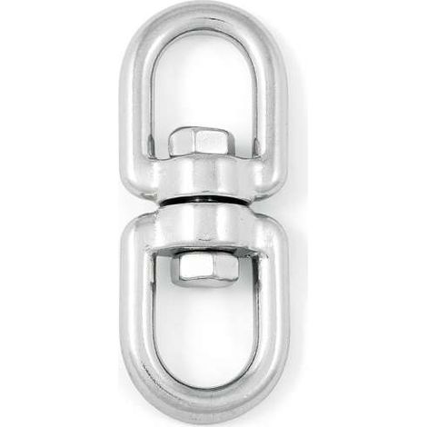 Girella occhio - occhio Ø 8 mm. in acciaio Inox A4 - AISI 316