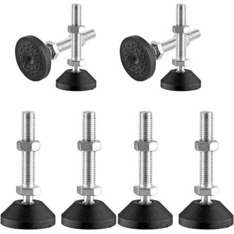 8pcs Vis de Réglage pour Pieds de Meuble, Pied vis m8 Pied a Visser Ajustables de Montage au Sol Capacité de Charge : Jusqu‘à 300 kg, Vis, Écrou et Rotule en Acier Pieds de Nivellement (1/4)
