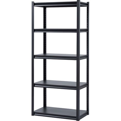 Étagère de garage 5 niveaux capacité 907 kg étagères métalliques réglables 45,7x81,3x182,9 cm cuisine entrepôt noir (1/5)
