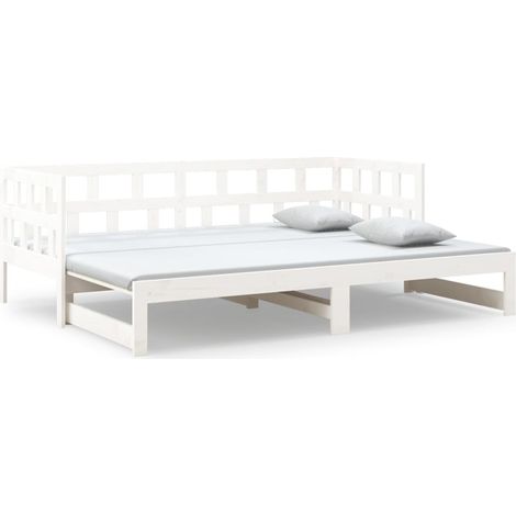 Maison Exclusive - Dormeuse Estraibile Bianca Legno Massello di Pino 2x(80x200) cm