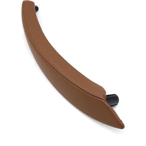 Poignée Porte Intérieure pour BMW X5 X6 E70 E71 E72 2007 2008 2009 2010 2011 2012 2013 Intérieur Voiture Gauche Droite Poignée Porte Passager Garniture Cuir Poignée Porte Voiture(Right Sattel Brown)