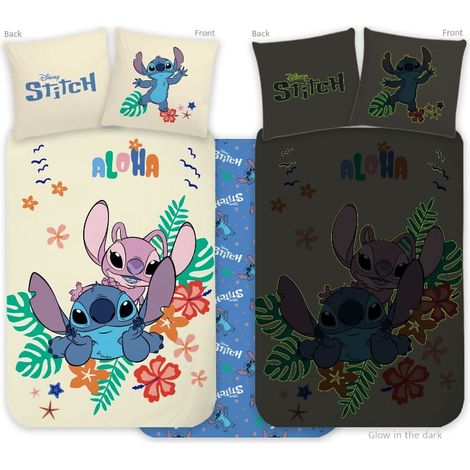 Ensemble de literie pour bébé phosphorescent 100x135 + 40x60 Lilo et Stitch