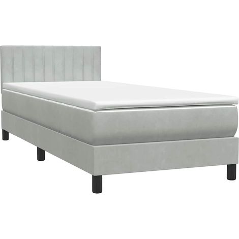 Maison Exclusive - Boxspringbett mit Matratze Hellgrau 80x220 cm