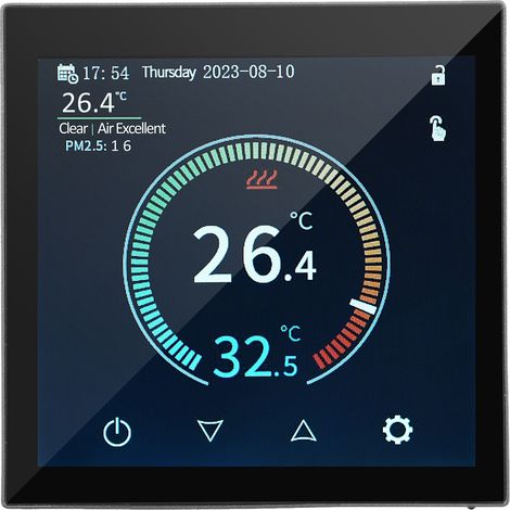 Thermostat de Chauffage Intelligent WiFi HYT001 - Régulateur de Température Numérique avec Écran Tactile LCD - Programmation Hebdomadaire Antigel - Contrôle APP Smartphone pour Maison Bureau (1/5)