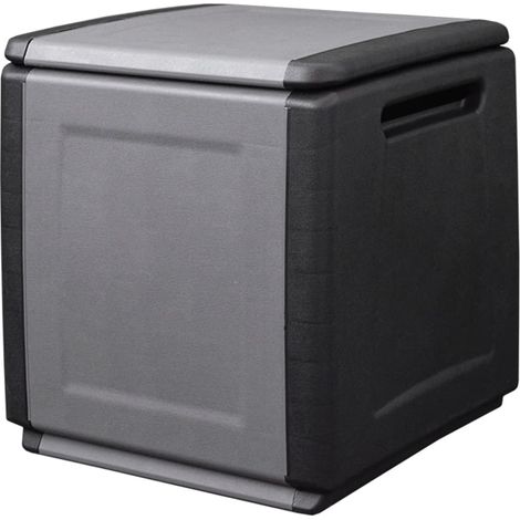 Contenitore da Giardino 54x53x57 cm 130 L Grigio Scuro e Nero vidaXL (1/5)