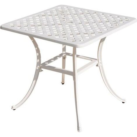 Inko Gartentisch Alu-Guss weiß Tisch Terrassentisch Form/Größe nach Wahl 80x80x74 cm (1/2)