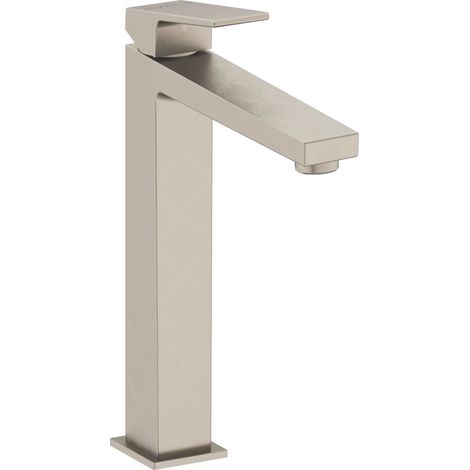 Vitra Minimax Square Tall Basin Mixer Tap - Brushed Nickel (1/2)