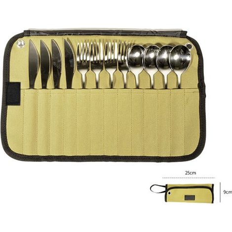Sac à couverts portable pour le camping et les pique-niques – Organisateur de couverts de voyage – Sac de rangement pour couteau, cuillère et fourchette – Couverts non inclus (1/5)