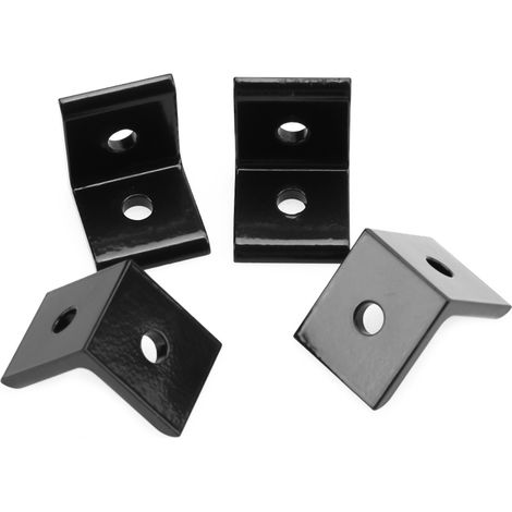 4 pièces Connecteur d'angle Support de connexion Joint Profilé en aluminium (Noir 2020A) (1/5)