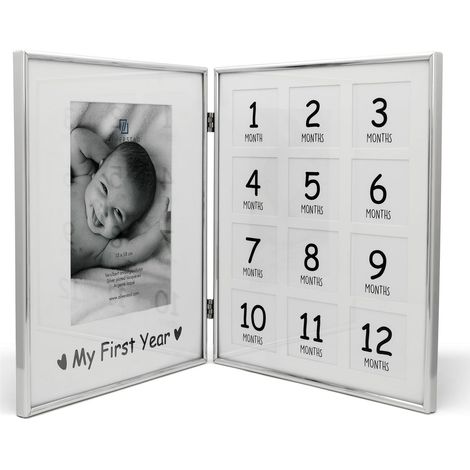 Marco plateado de un año, regalo para niño, 13x18, 12x 5x5 cm  Tamaño: 25x207x260 mm  SKU: ZV7614231