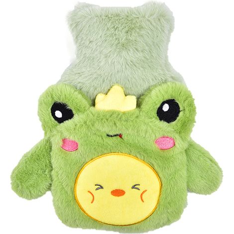 Thermos en peluche deux pièces, thermos en peluche de dessin animé, thermos avec couvercle, thermos, mini thermos, mini bouillotte en silicone vert coquine grenouille 500 ml (1/2)