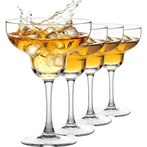 Lot de 4 verres à margarita transparents 455 ml pour boissons surgelées, cocktails et pina coladas (1/5)