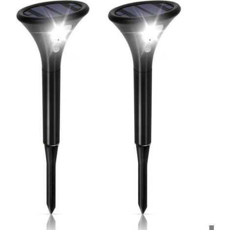Lampe solaire extérieure puissante – Lot 2 – IP65 détecteur mouvement – Spot réglable pour jardin allée blanc (1/5)