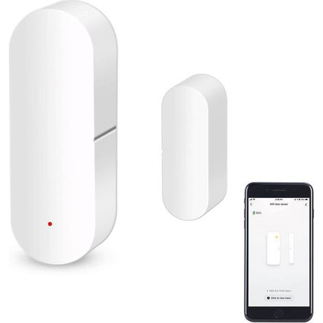 Capteur intelligent WiFi pour porte/fenêtre compatible avec Alexa et Google Assistant, alarme sans fil, installation facile, 1 unité (1/5)