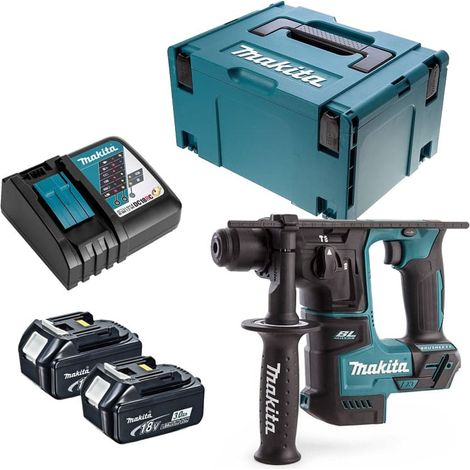 Makita – Perforateur burineur SDS-Plus 18V 1,2 J avec 2 batteries 3,0 Ah – Moteur sans charbon pour espaces confinés – DHR171RFJ (1/4)