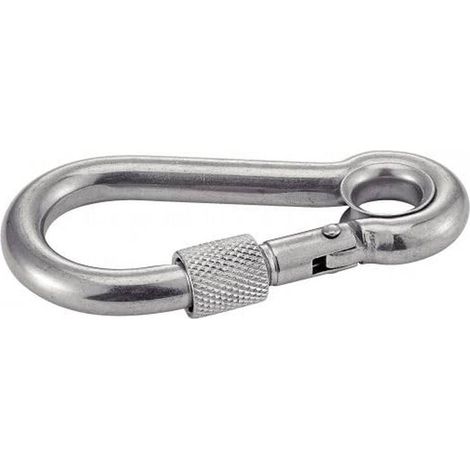 1 Mousqueton à Oeil avec Vis de Securité 12 mm - Inox A4 - D-Work