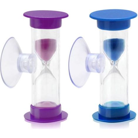 Sablier - Lot de 2 - Ventouse - 3 minutes - Coloré (1/4)