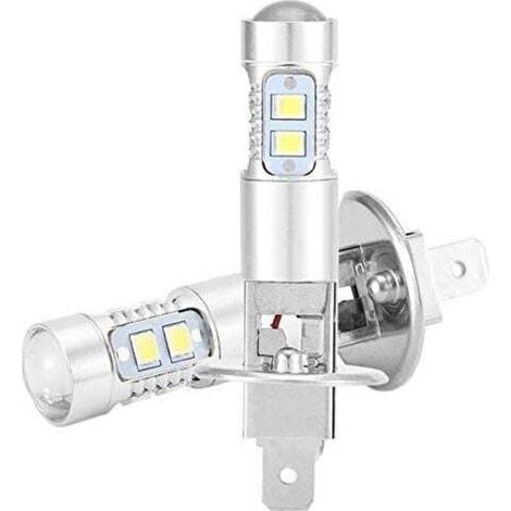 Kit de 2 bombillas LED H1 de 100 W y 6000 K de luz blanca pura para faros delanteros y faros antiniebla de 360 grados. (1/4)