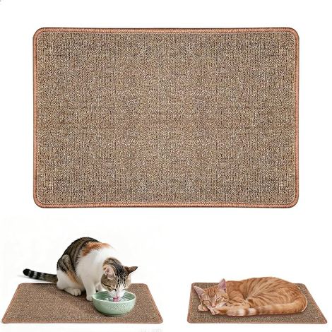 Sisal Mat, Scratching, Cat, 60 x 40 cm, Non-Slip and Washable, Sofa Protection in Coffee Colour