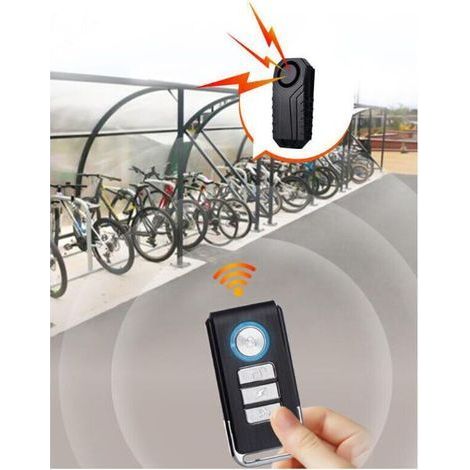 Alarme de télécommande de véhicule électrique de vélo, alarme antivol à induction sans fil, alarme de vibration noire à haut volume. (1/4)