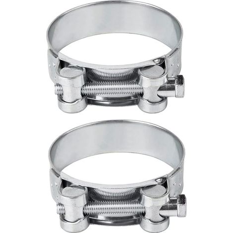 Lot de 2 colliers de serrage, acier galvanisé, diamètre 52-55 mm, pour tuyaux haute pression (1/5)