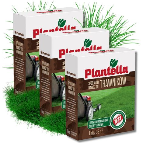 PLANTELLA Frühjahrs-Rasendünger Stickstoff für Ziergräser 3x1kg