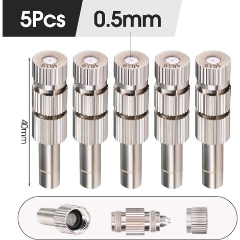 (B-0,5 mm - 5 filtres) Buse de pulvérisation basse pression 6 mm à insertion rapide pour brumisateur, idéale pour rafraîchir et humidifier le jardin et la cour. (1/5)