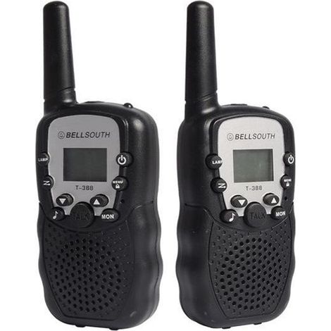 2 Pcs Talkie-Walkie Enfant Jouet PMR Système 2-Way Radio Walky Talky Distance 1 Km avec LED Torche Function (Noir) (1/4)