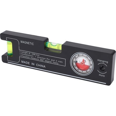 Tragbare magnetische Wasserwaage mit 2 Libellen und Winkelmesser (1/5)