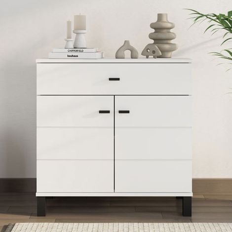 Aparador Pisac, Mueble con 2 Estantes, un Cajón, 2 Puertas, 77x35x78h cm Blanco (1/5)