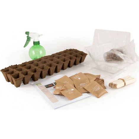 Coffret matériel et 30 sachets de graines : Aromates bio