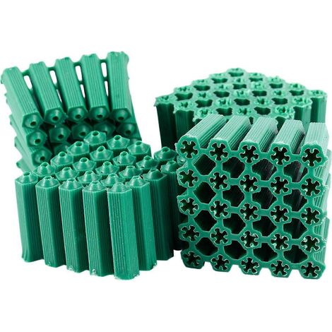 Vis de fixation vertes, chevilles antidérapantes en plastique de 6 mm, 100 pièces (1/5)