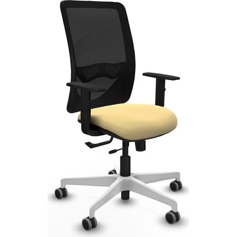 Chaise piqueras y crespo Zulema cuir crème maille noire (1/2)