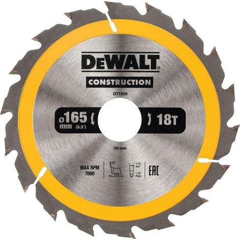 DeWalt Kreissägeblatt Handkr. 165/30 mm 18WZ