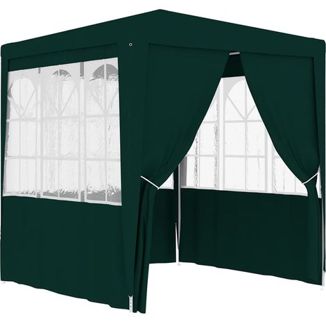 Tente de réception, Pavillon, Pergola, Tente de jardin, avec parois latérales 2x2 m Vert 90 g/m² OIB2578E