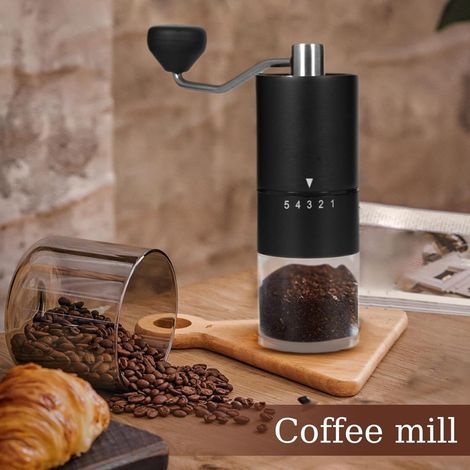 Manuelle Kaffeemühle – Schwarz, Tragbare Outdoor-Kaffeemühle, Kaffeemühle für Zuhause, Hervorragendes Preis-Leistungs-Verhältnis, Manuelle Mühle, Exzellenter Kaffeegenuss, Ein unverzichtbares Werkzeug (1/5)