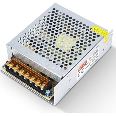 Transformador de alimentación de 110–220 V CA a 12 V CC, 10 A, 120 W, certificado CE, con protección contra sobrecarga y sobrecalentamiento. (1/5)
