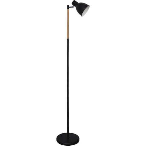 Afocar Wohnzimmerfuß 1xe27 Schwarz/Buche verstellbar 140x25x25 cm