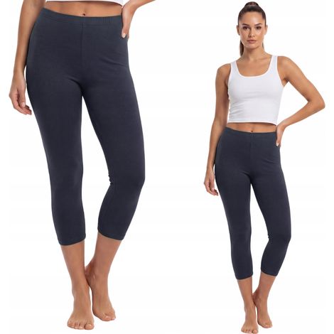 3/4-Leggings aus Baumwolle, polnischer Hersteller, Farbe Anthrazit, Größe XL (1/4)