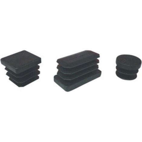PUNTALE ALETTATO TONDO 25 MM PLASTICA NERO