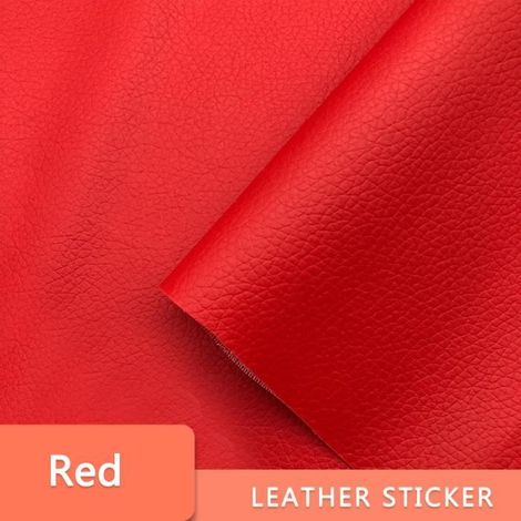 Papier peint - Auto-adhésif - Cuir PU - Rouge - 50CM x 137CM - Imperméable