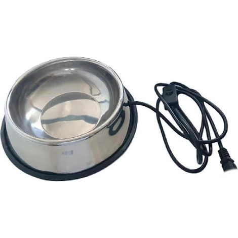 Filiyano-Gamelle chauffante isotherme pour animaux de compagnie PL, en acier inoxydable, pour chiens, poules, etc., en extérieur. Prise européenne. (1/5)