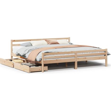Maison Exclusive - Cadre de lit sans matelas 200x200 cm bois massif de pin (1/5)