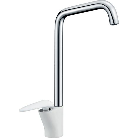Essebagno Galet Waschtischmischer mit hohem Auslauf Weiß und Chrom