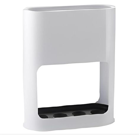 Blanc Porte Parapluie Plastique, Porte Parapluie avec Égouttoir Amovible Petit Porte Parapluies Organiseur Décoration D'intérieur pour Maison Bureau Parapluies Longs Courts 28 x 22 x 9 cm