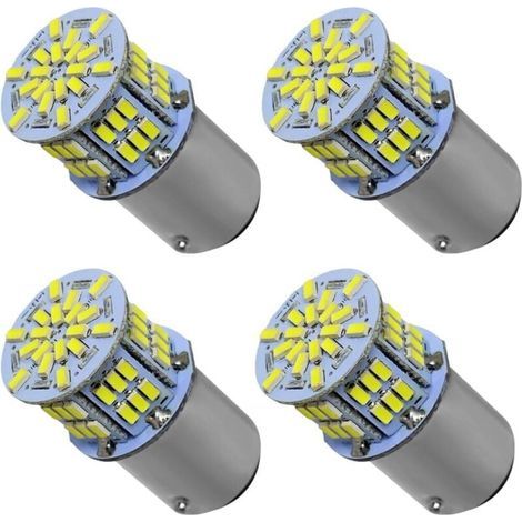 1157 Blanc Ampoules LED, 4 Pcs Blanc 6000-7000K 12V-24V P21/5W 1214LM Ampoules LED pour aux Feux Stop, Clignotants et Feux (1/5)